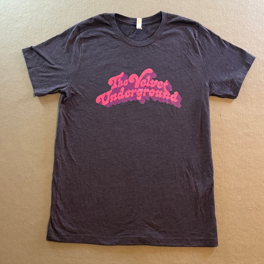 The Velvet Underground Graphic T Shirt Mens L Charcoal Grey Pink Rock Band Tee